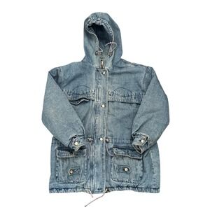 Vintage Dee Dee Rachel Denim Hooded Parka Jacket Blue Wash Womens Oversized L